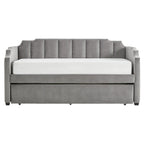 Lit de jour en velours gris chic par