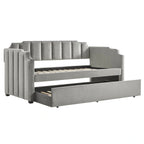 Lit de jour en velours gris chic par