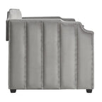 Lit de jour en velours gris chic par