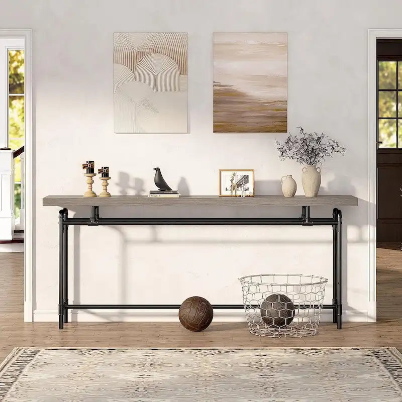 Console, table d'entrée longue et étroite de 180 cm pour salon - 30P x 180L x 90H cm