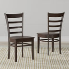 Ensemble de salle à manger 5 pièces, table ronde à pied central de 42 po et chaises à dossier à barreaux