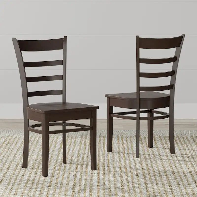 Ensemble de salle à manger 5 pièces, table ronde à pied central de 42 po et chaises à dossier à barreaux