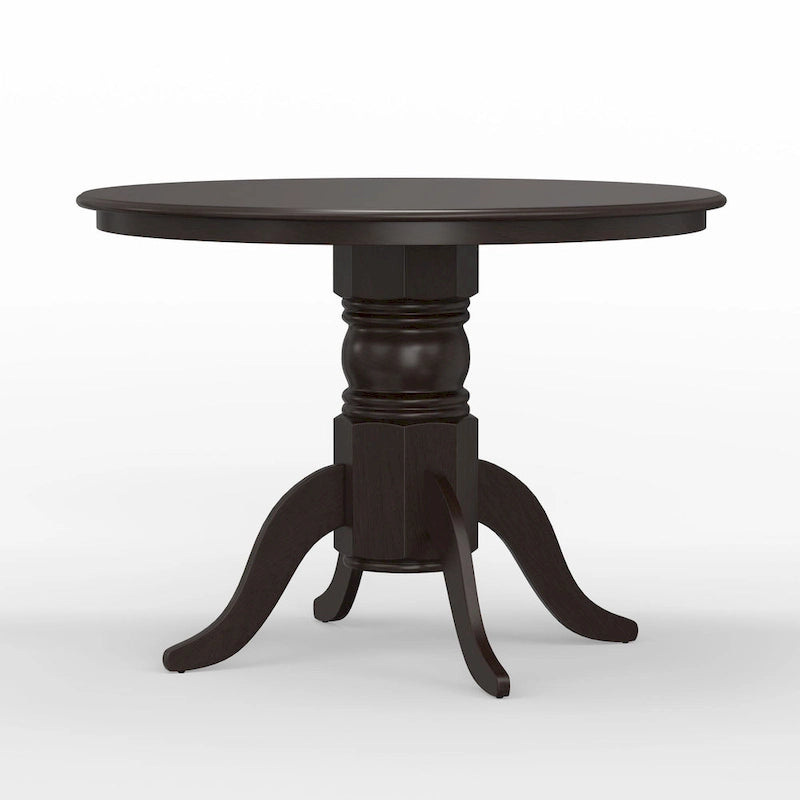 Ensemble de salle à manger 5 pièces, table ronde à pied central de 42 po et chaises à dossier à barreaux