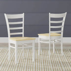 Ensemble de salle à manger 5 pièces, table ronde à pied central de 42 po et chaises à dossier à barreaux