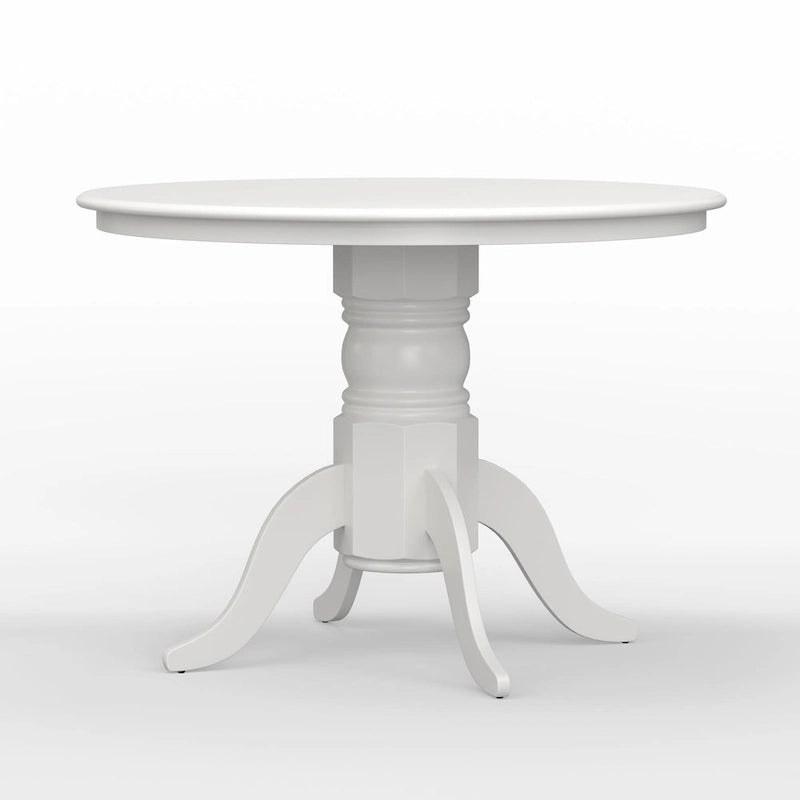 Ensemble de salle à manger 5 pièces, table ronde à pied central de 42 po et chaises à dossier à barreaux