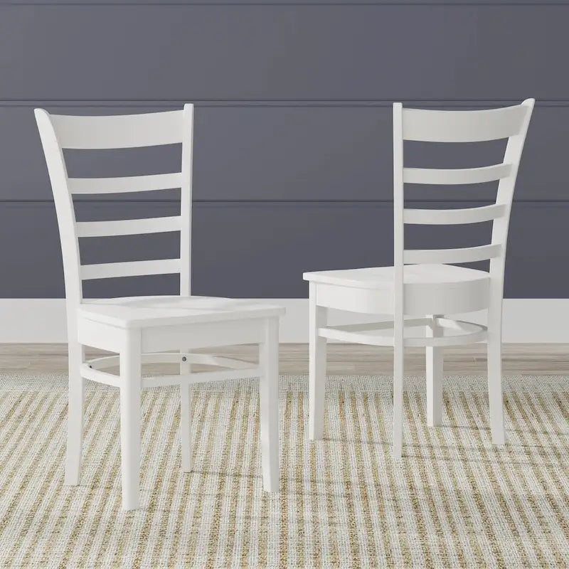 Ensemble de salle à manger 5 pièces, table ronde à pied central de 42 po et chaises à dossier à barreaux
