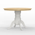 Ensemble de salle à manger 5 pièces, table ronde à pied central de 42 po et chaises à dossier à barreaux