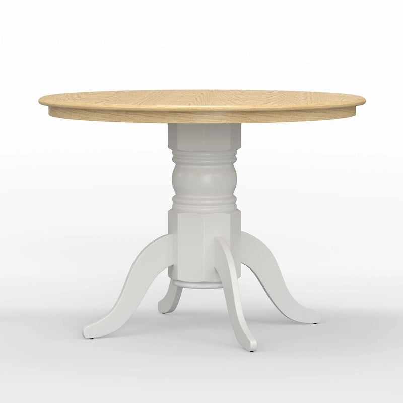 Ensemble de salle à manger 5 pièces, table ronde à pied central de 42 po et chaises à dossier à barreaux