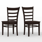 Ensemble de salle à manger 5 pièces, table ronde à pied central de 42 po et chaises à dossier à barreaux