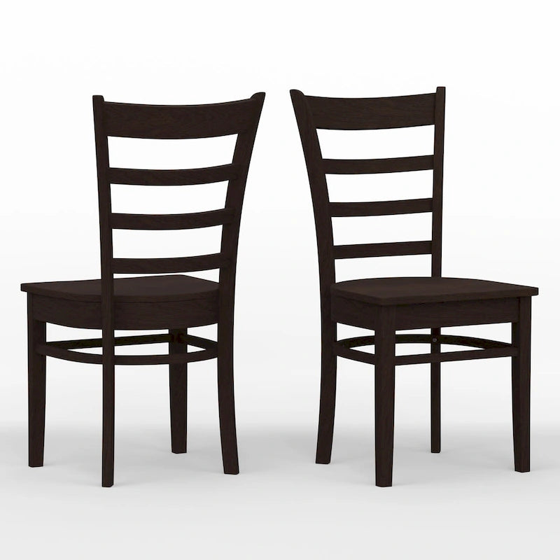 Ensemble de salle à manger 5 pièces, table ronde à pied central de 42 po et chaises à dossier à barreaux