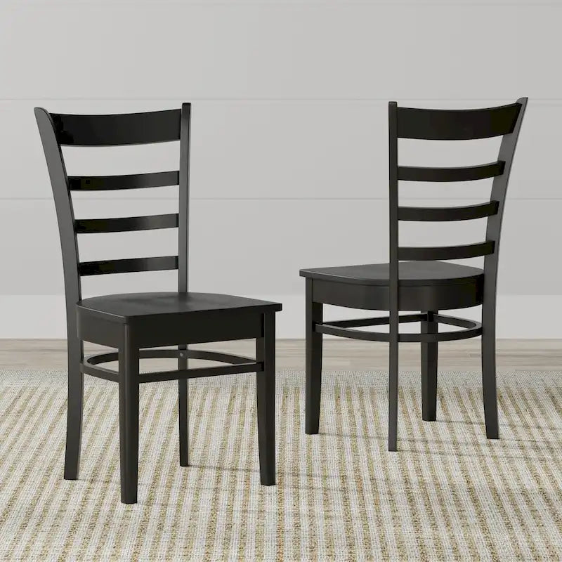 Ensemble de salle à manger 5 pièces, table ronde à pied central de 42 po et chaises à dossier à barreaux