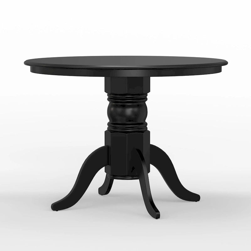 Ensemble de salle à manger 5 pièces, table ronde à pied central de 42 po et chaises à dossier à barreaux