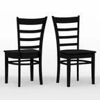 Ensemble de salle à manger 5 pièces, table ronde à pied central de 42 po et chaises à dossier à barreaux