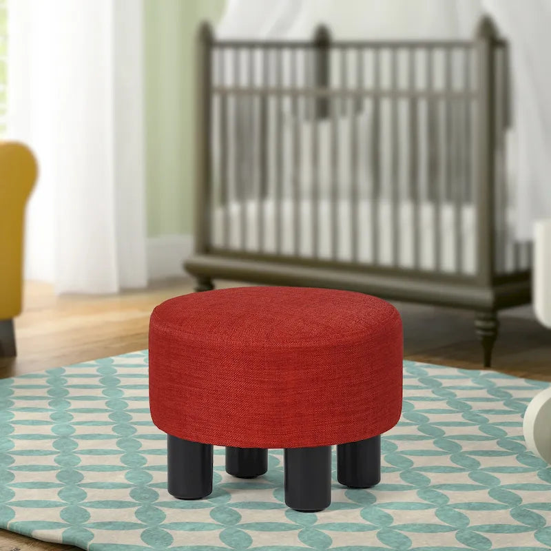 Tabouret repose-pieds rond ottoman en velours, rembourré moderne