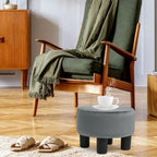 Tabouret repose-pieds rond ottoman en velours, rembourré moderne
