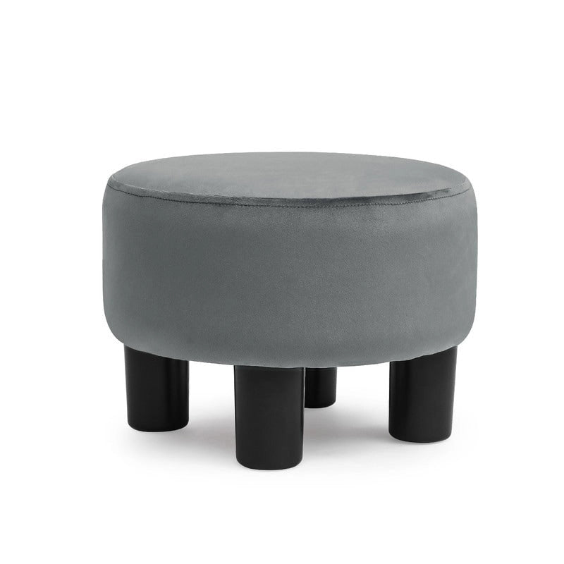 Tabouret repose-pieds rond ottoman en velours, rembourré moderne