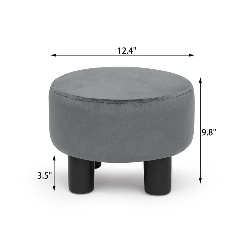 Tabouret repose-pieds rond ottoman en velours, rembourré moderne