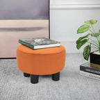 Tabouret repose-pieds rond ottoman en velours, rembourré moderne