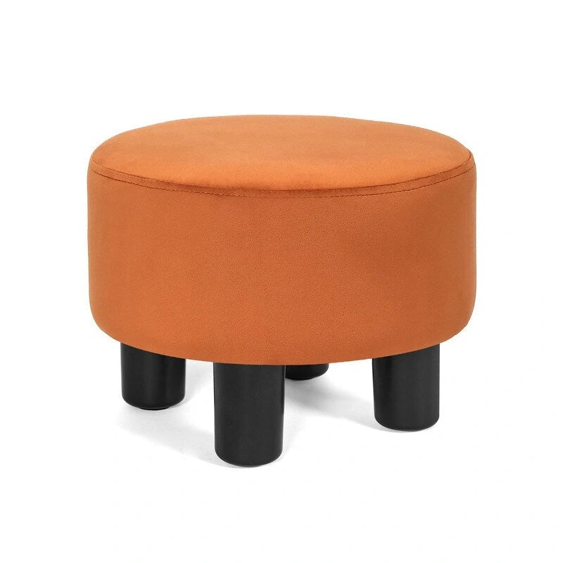 Tabouret repose-pieds rond ottoman en velours, rembourré moderne