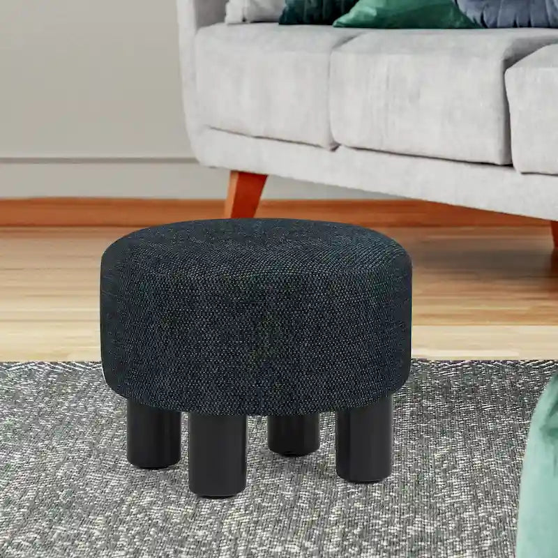 Tabouret repose-pieds rond ottoman en velours, rembourré moderne