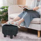 Tabouret repose-pieds rond ottoman en velours, rembourré moderne