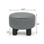 Tabouret repose-pieds rond ottoman en velours, rembourré moderne