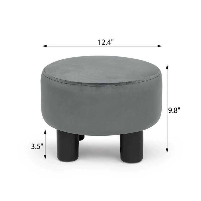 Tabouret repose-pieds rond ottoman en velours, rembourré moderne