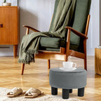 Tabouret repose-pieds rond ottoman en velours, rembourré moderne