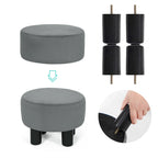 Tabouret repose-pieds rond ottoman en velours, rembourré moderne