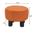 Tabouret repose-pieds rond ottoman en velours, rembourré moderne