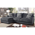 Sectionnel en L rembourré en chenille contemporaine Kintra de Furniture of America