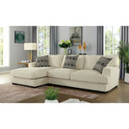 Sectionnel en L rembourré en chenille contemporaine Kintra de Furniture of America