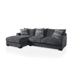 Sectionnel en L rembourré en chenille contemporaine Kintra de Furniture of America