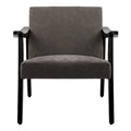 Fauteuil d'appoint en similicuir, fauteuil en bois massif finition noire