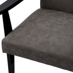 Fauteuil d'appoint en similicuir, fauteuil en bois massif finition noire