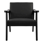 Fauteuil d'appoint en similicuir, fauteuil en bois massif finition noire