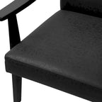 Fauteuil d'appoint en similicuir, fauteuil en bois massif finition noire