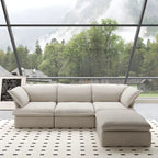 Canapé d'angle en lin en forme de L, moderne et confortable