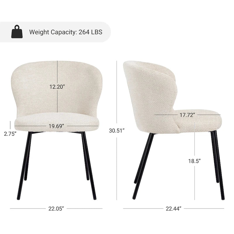 Chaises de salle à manger modernes, lot de 2