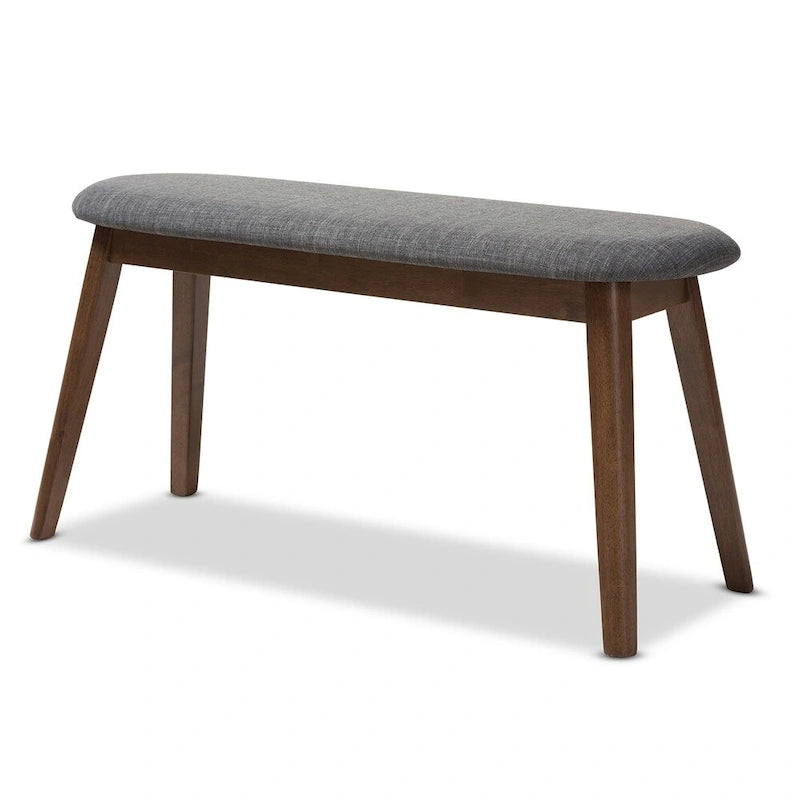 Banc en tissu style Mid-Century rembourré par Baxton Studio