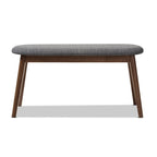 Banc en tissu style Mid-Century rembourré par Baxton Studio