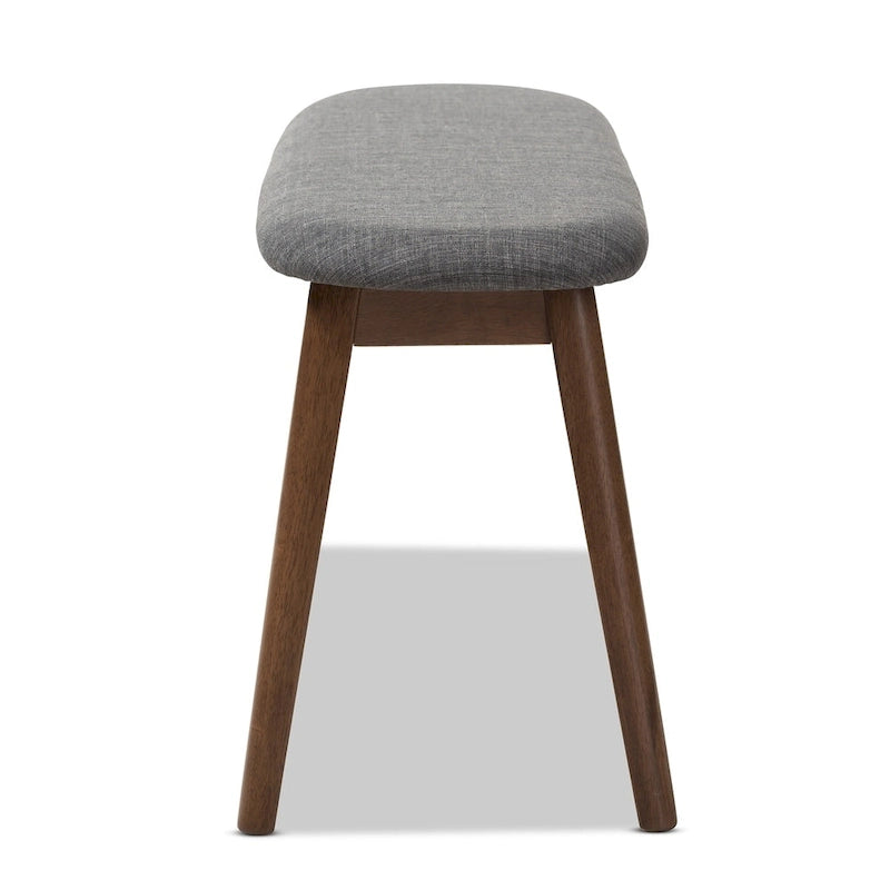 Banc en tissu style Mid-Century rembourré par Baxton Studio