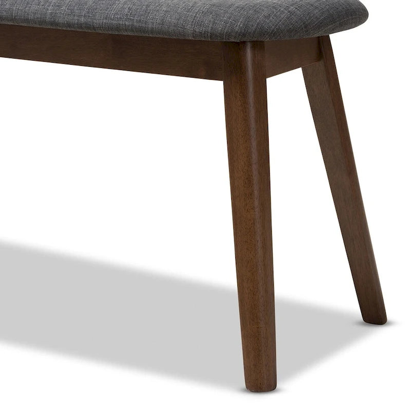 Banc en tissu style Mid-Century rembourré par Baxton Studio