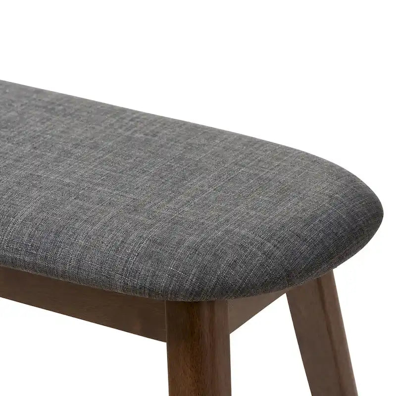 Banc en tissu style Mid-Century rembourré par Baxton Studio
