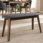Banc en tissu style Mid-Century rembourré par Baxton Studio