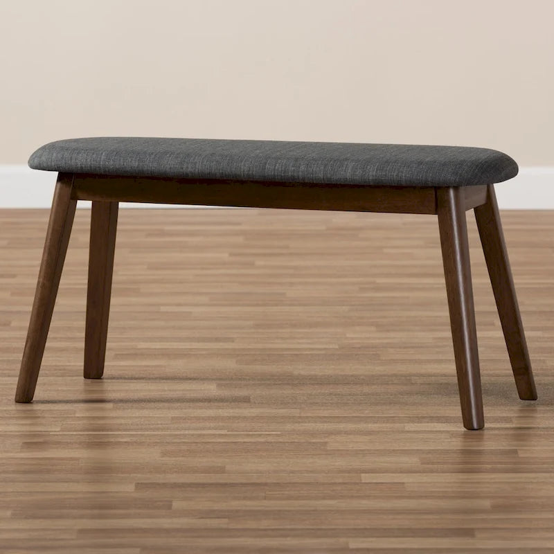 Banc en tissu style Mid-Century rembourré par Baxton Studio