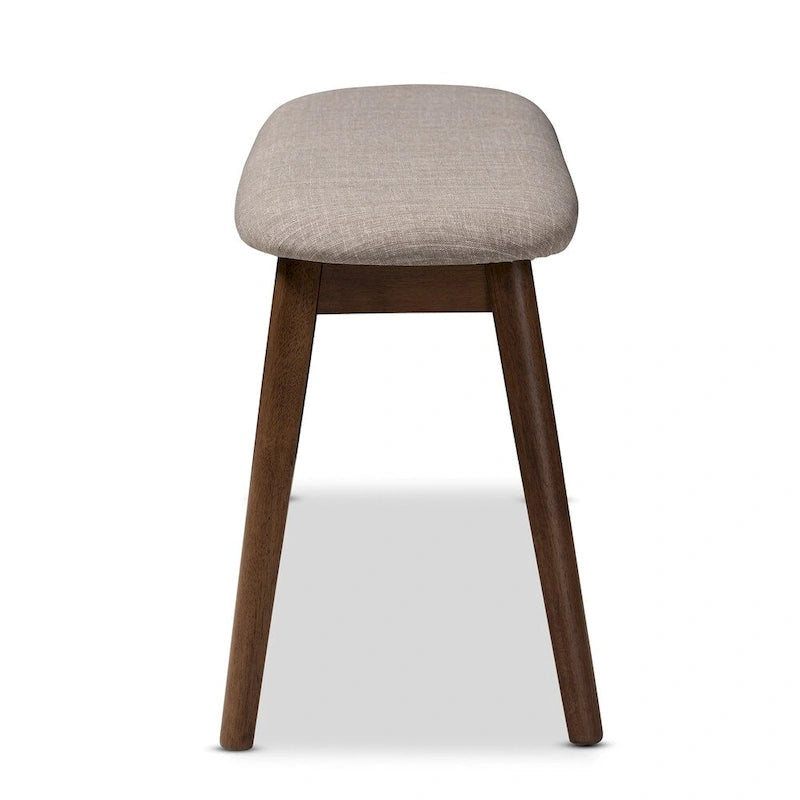 Banc en tissu style Mid-Century rembourré par Baxton Studio