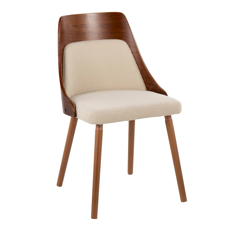 Chaise Carson Carrington Vallemala de style Mid-Century avec pieds en bois fuselés - Lot de 2