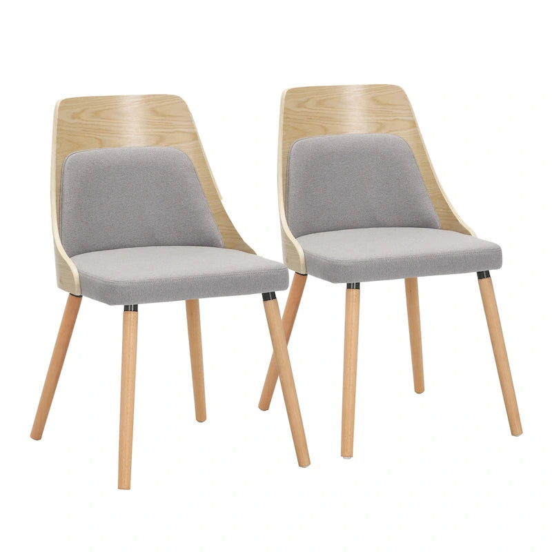 Chaise Carson Carrington Vallemala de style Mid-Century avec pieds en bois fuselés - Lot de 2