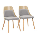 Chaise Carson Carrington Vallemala de style Mid-Century avec pieds en bois fuselés - Lot de 2